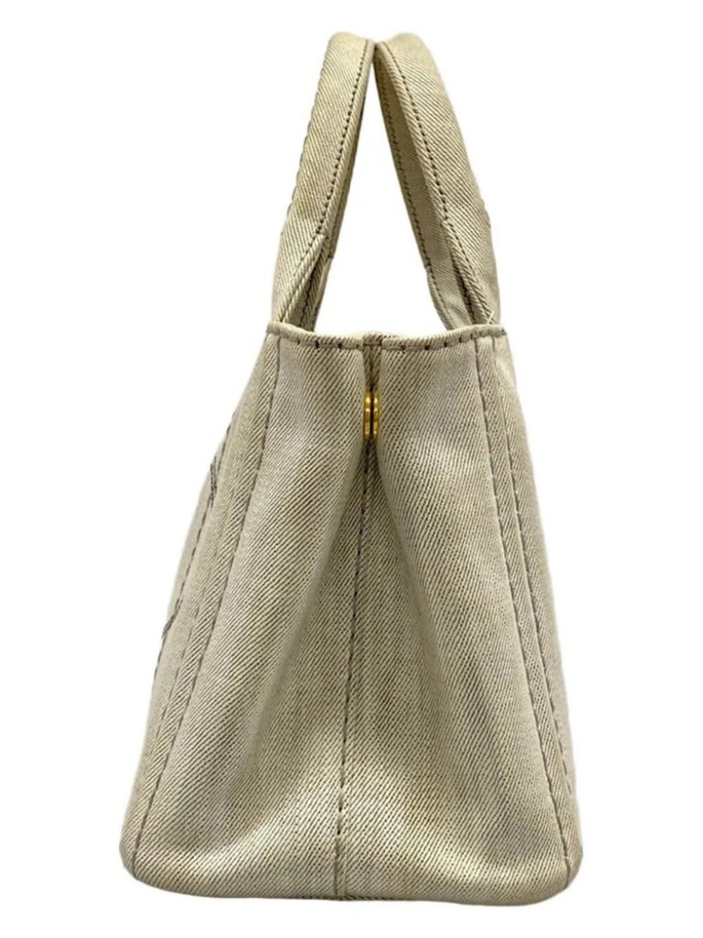 PRADA CANAPA Cream Canvas Tote Bag - Picture 2 of 14